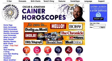 horoscope today oscar cainer|Oscar and Jonathan Cainer / Daily Horoscope / Thought for the Day